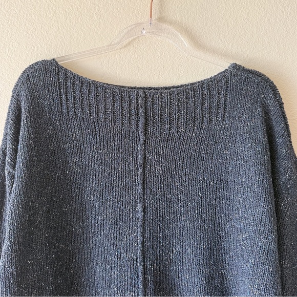 Eileen Fisher Silk Blend Boatneck Knit Speckled Pullover Sweater - Picture 2 of 7